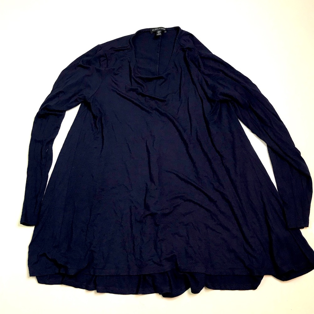 Eileen Fisher Dress top Womens Small RN 78121 Long Sleeve Blue A041021